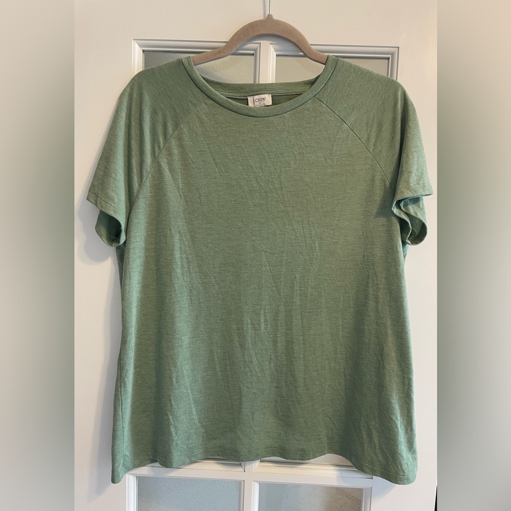J. Crew ~ sage green, short-sleeve tulip-back tee shirt